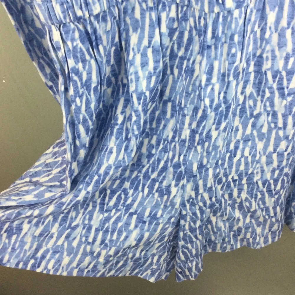 NWT MICHAEL Michael Kors Off-The-Shoulder Ocean Blue Printed Romper Size 4